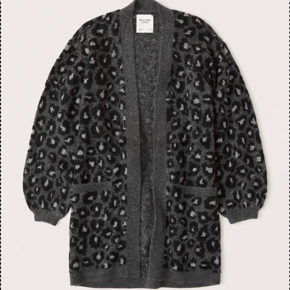 abercrombie leopard cardigan